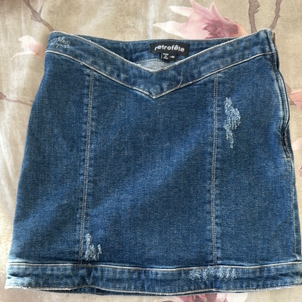 Retrofete Blue Denim Skirt